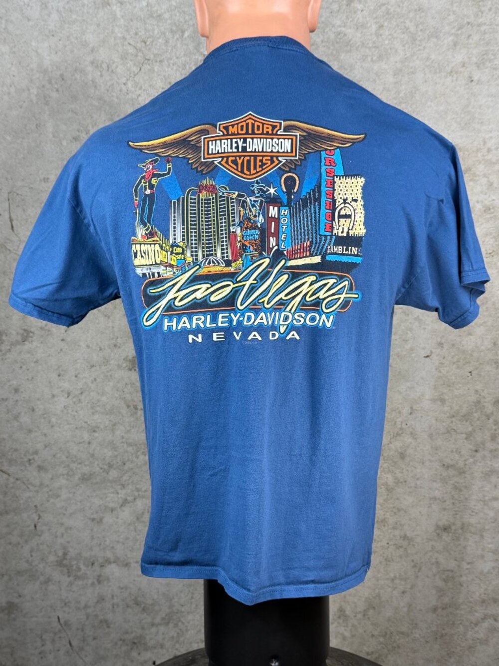 Harley-Davidson Las Vegas Nevada T-Shirt Mens XLarge Blue 2010 Graphic Biker
